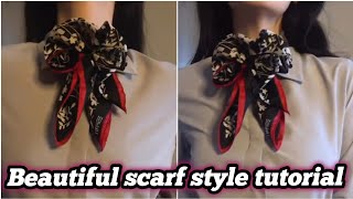 How to tie a scarf around your neck for women How to make a neck scarf [upl. by Marela974]