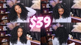 OMG GIRL 🤯THIS IS CRAZY 39 CURLY LACE FRONT WIG FROM AMAZON PRIME  WIG INSTALL  OUTRE DOMINICA [upl. by Cutter624]