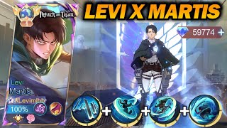 LEVI X MARTIS SKIN Levimlbb Review Skin Levi MLBB X ATTACK ON TITAN  Levi Martis Gameplay  MLBB [upl. by Ahcurb]