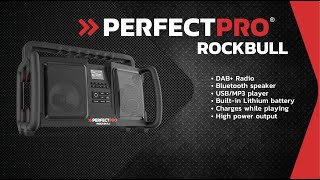 PerfectPro 05 ROCKBULL JOBSITE RADIO DAB FM BLUETOOTH USB MP3 AuxIn LITHIUM BATTERY INSIDE [upl. by Soulier436]