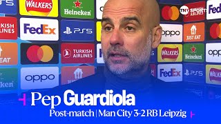 quotWE PLAYED REALLY ANXIOUSquot 😩  Pep Guardiola  Man City 32 RB Leipzig  Champions League [upl. by Odama]