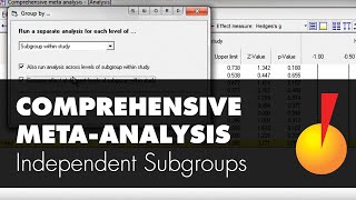 MetaAnalysis Using Independent Subgroups Within Studies  Comprehensive MetaAnalysis [upl. by Satterlee]