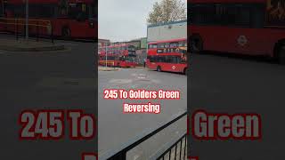 245 Terminated At Golders Green Reversing bus busreversing [upl. by Lekkim425]