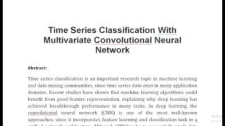 Time Series Classification With Multivariate Convolutional Neural Network [upl. by Yenffad]