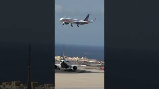 jet2holidays 757 awesome arrival aviation planespotting planes avgeek shorts tenerife [upl. by Atined]