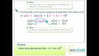 Dérivée dune Composée  Une Minute Pour Comprendre  TS  TES  1 [upl. by Aliab]