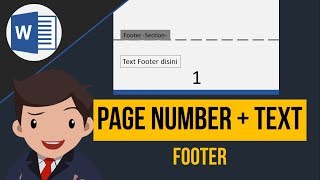 Menggabungkan Page Number dan Text Footer di Ms Word [upl. by Yauqaj]