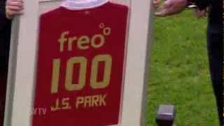 Park gets award for 100 games for PSV [upl. by Ateikan262]