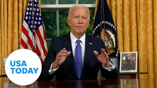 Watch President Bidens Oval Office address after ending presidential bid  USA TODAY [upl. by Nodnarb]