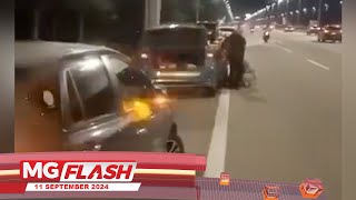 Tayar Pancit Atas Jalan Raya MGFlash [upl. by Oehsen]