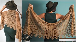 Easy StepbyStep Instructions to Crochet the Elegant Sweet Pea Shawl [upl. by Anyala]