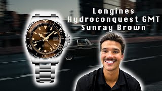 Longines Hydroconquest GMT Sunray Brown REVIEW [upl. by Caroline]