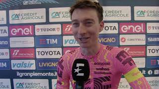 Neilson Powless  Interview at the finish  Gran Piemonte 2024 [upl. by Esalb926]