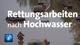 Bergungsarbeiten nach Hochwasserkatastrophe Weiterhin viele Vermisste [upl. by Tollmann]