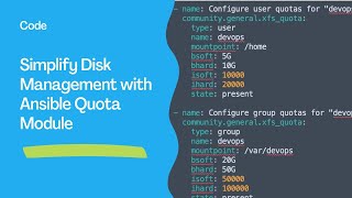 Simplify Disk Management with Ansible Quota Module [upl. by Dahlia]