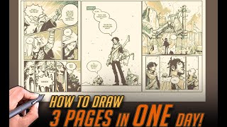 CAN YOU DRAW 3 PAGES IN ONE DAY PRO Comic artist secrets comics comicartist [upl. by Hairom825]