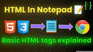 How To Make HTML Document in Notepad  Notepad HTML Web Design [upl. by Nido]