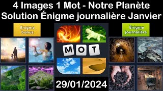 4 Images 1 Mot  Notre Planète  29012024  Solution Énigme Journalière  Janvier 2024 [upl. by Vilma]