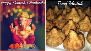 Modak for Ganesh Chathurthi ll Fried Modak with coconut and jaggery filling ll Fried Modak ll [upl. by Eenahs]