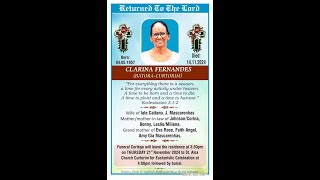 FUNERAL LIVE CLARINA FERNANDES [upl. by Martinson563]