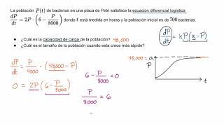 Ejemplo de análisis de la ecuación diferencial logística  Khan Academy en Español [upl. by Hite]