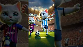 Kitten is a talented footballer but he got badly injured 🙀catlovers kittten cat aicat cutecat [upl. by Ellehsram484]