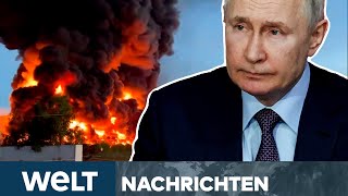 PUTINS KRIEG Drohnenangriff der Ukraine auf der Krim Gegenschlag nach RussenAttacke  WELT STREAM [upl. by Ellivnarg520]