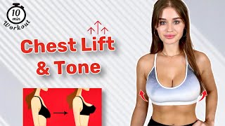 Effective CHEST LIFT Workout 🔥 Get Lifted amp Toned Breast Naturally at Home [upl. by Primavera]