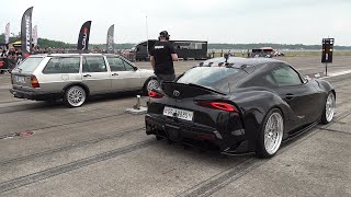 590HP Volkswagen Passat 32b Syncro Turbo vs 800HP Toyota Supra MK5 [upl. by Linson]