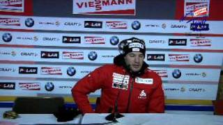 Tour de Ski leader Dario Cologna at the Press Conference in Obersdorf [upl. by Yrgoerg]