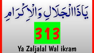 Ya Zaljalal Wal ikram 313 Time  یَاذَاالْجَلَالِ وَالْاِكْرَامِ  Powerful Zikr  Best Hope [upl. by Dowzall]