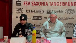 Pressekonferenz FSV Saxonia Tangermünde  TuS Bismark 081124 [upl. by Zeph]