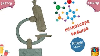 How to draw Microscope  easy science drawing lab equipment sketch  step by step guide [upl. by Eeral]