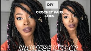 EASY Way to DIY Install INDIVIDUAL Crochet FAUX Locs using Knotless Method  NO CORNROWS Nu Locs [upl. by Gav]