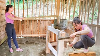 Install Stone Mill  After 90 Days Building OFF GRID FARM BUILD LOG CABIN  Chuc Thi Tam [upl. by Asiela]