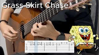 SpongeBob  Grass Skirt Chase EASY Guitar Tab [upl. by Ojimmas532]