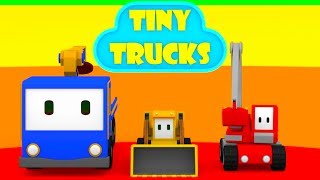 Construire une salle de CINEMA avec Tiny Trucks bulldozer grue tractopelle Dessin animé éducatif [upl. by Senaj469]