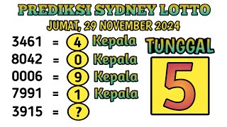 PREDIKSI SIDNEY 29 NOVEMBER 2024  PREDIKSI SDY HARI INI  PREDIKSI TOGEL SDY  RUMUS SIDNEY [upl. by Rollie]