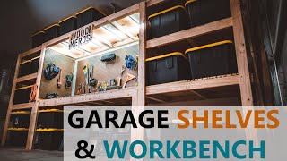 DIY Garage Shelves  Shelf  Workbench  Storage  industrial [upl. by Ahsiekit892]