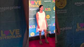 Beautiful Niharica Raizada in Cream Outfit at LoveStoriyaan screening niharicaraizada [upl. by Nycila555]