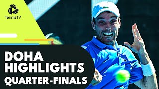 Shapovalov Bautista Agut In Action Khachanov amp Cilic Face Off  Doha 2022 QuarterFinal Highlights [upl. by Animehliw]