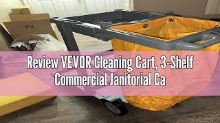 Review VEVOR Cleaning Cart 3Shelf Commercial Janitorial Cart 200 lbs Capacity Plastic Housekeepin [upl. by Territus]