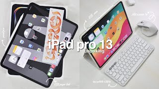 New iPad Pro 13 m4 Unboxing  apple pencil Pro amp accessories ✦ Procreate sketching [upl. by Erlene200]