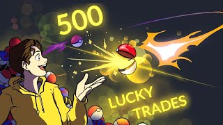 I did 500 LUCKY BOOSTED Trades in Pokémon GO [upl. by Anilas]