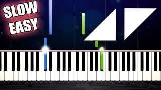 Avicii  The Nights  SLOW EASY Piano Tutorial by PlutaX [upl. by Htinek]