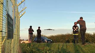 B2 STEALTH BOMBER LANDS AT RAF FAIRFORD [upl. by Einohtna]