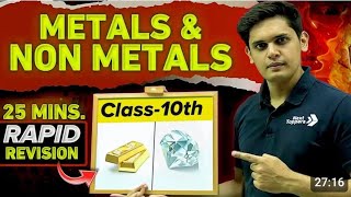 Metals and Non Metals in 25 Minutes Class 10th  Rapid Revision  Prashant Kirad [upl. by Macmullin]