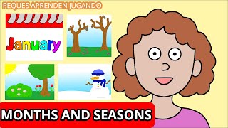 Meses y estaciones del año en inglés Video para niños de Peques Aprenden Jugando [upl. by Kisor]