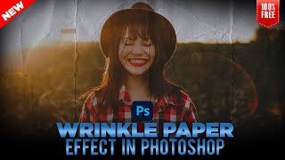 Wrinkle Crumpled Paper Effect in Photoshop  Photoshop Tutorial  photoshop paper texture overlay [upl. by Intirb188]