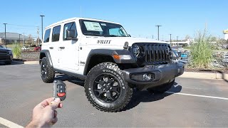 2021 Jeep Wrangler Unlimited Willys Start Up Walkaround Test Drive and Review [upl. by Daye]